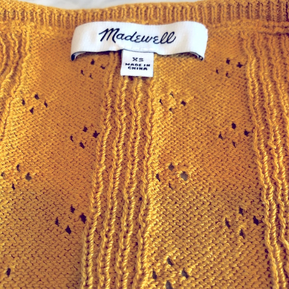 MADEWELL Pointelle Willford Sweater Tee Mustard Color Size XSmall - Picture 4 of 12